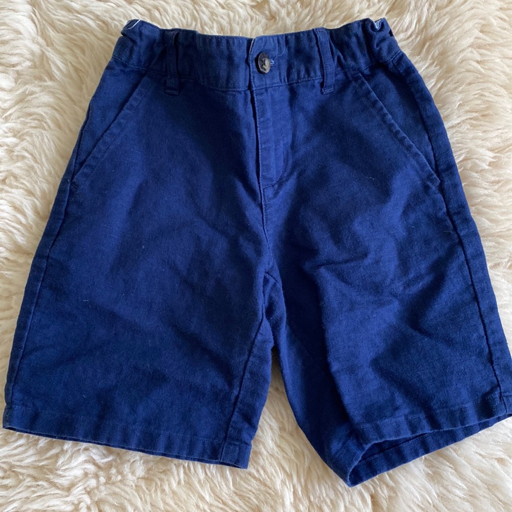 Janie and Jack navy linen shorts - 5